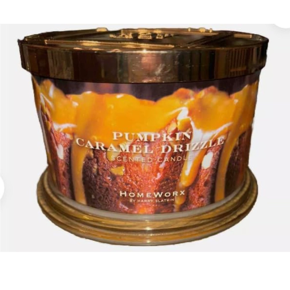 HomeWorx Pumpkin Caramel Drizzel - 18oz 4-Wick Candle,